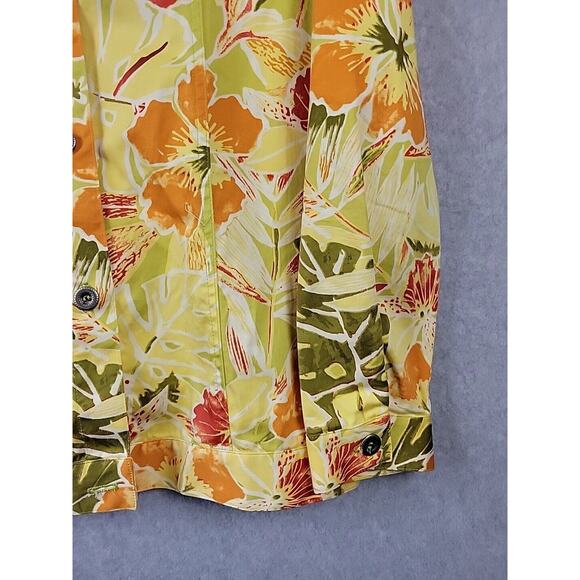 Timbuktu Station Yellow Floral LS Button Up Shacket Women's Missy 2 Small - Picture 5 of 12
